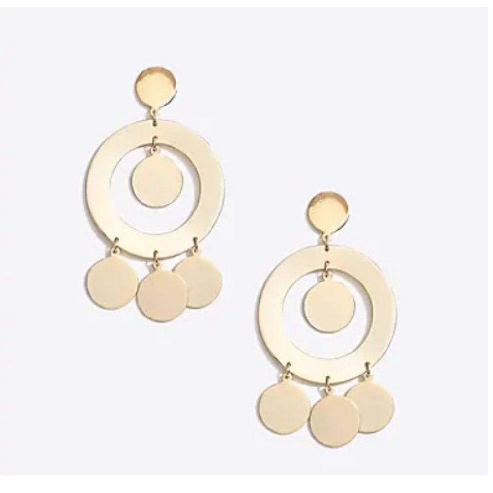 J.Crew gold circle statement earrings